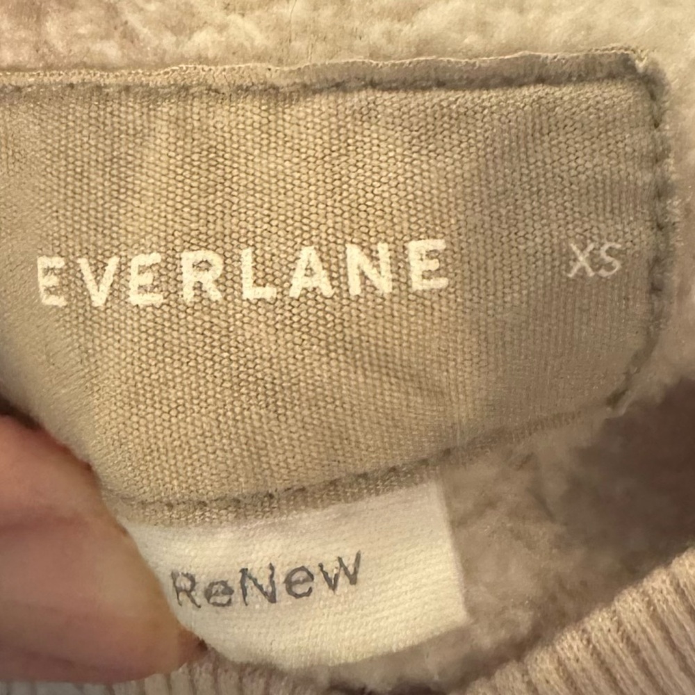 Everlane Sandstone Renew Fleece Raglan Sweatshirt - Size XS - Picture 4 of 5